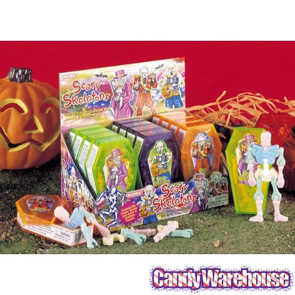 Albert's Scary Skeletons Interlocking Bones Candy Coffins: 12-Piece Display