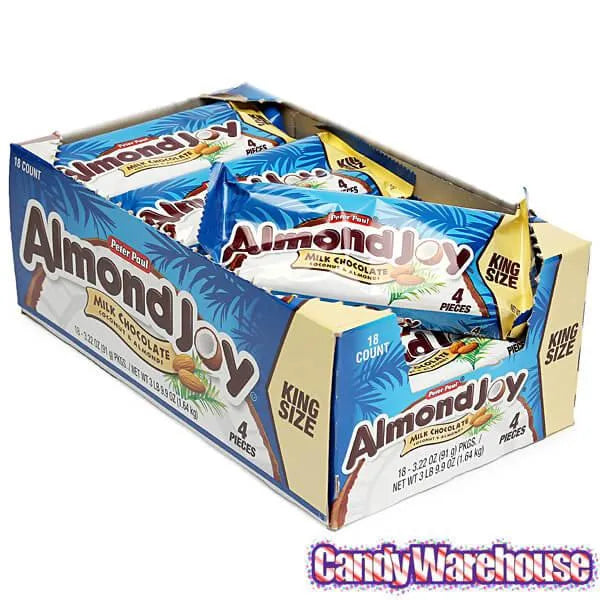 Almond Joy King Size Candy Bars: 18-Piece Box