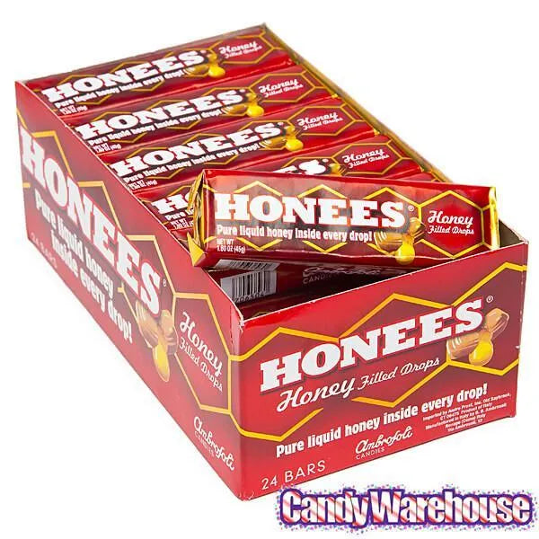 Honees Liquid Honey Filled Cough Drops Packs: 24-Piece Box