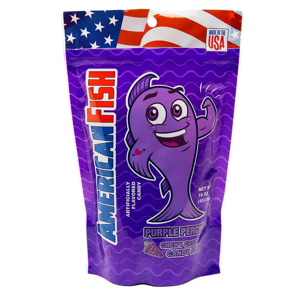 American Fish Chewy Candy - Purple: 16-Ounce Bag