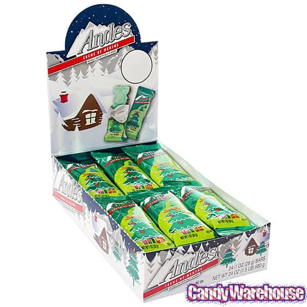 Andes Mints Creme de Menthe Christmas Trees Chocolate Candy: 24-Piece Display