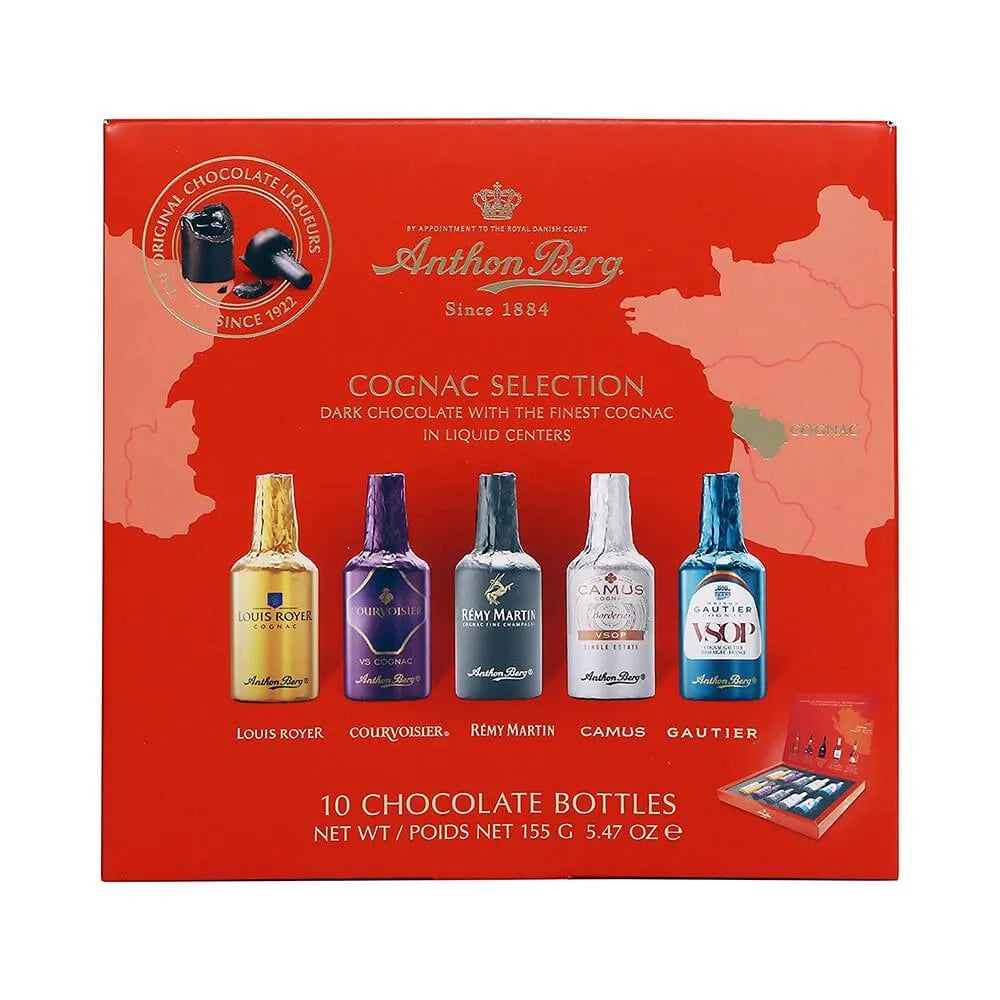 Anthon Berg Cognac Chocolate Liquor Bottles: 10-Piece Gift Box