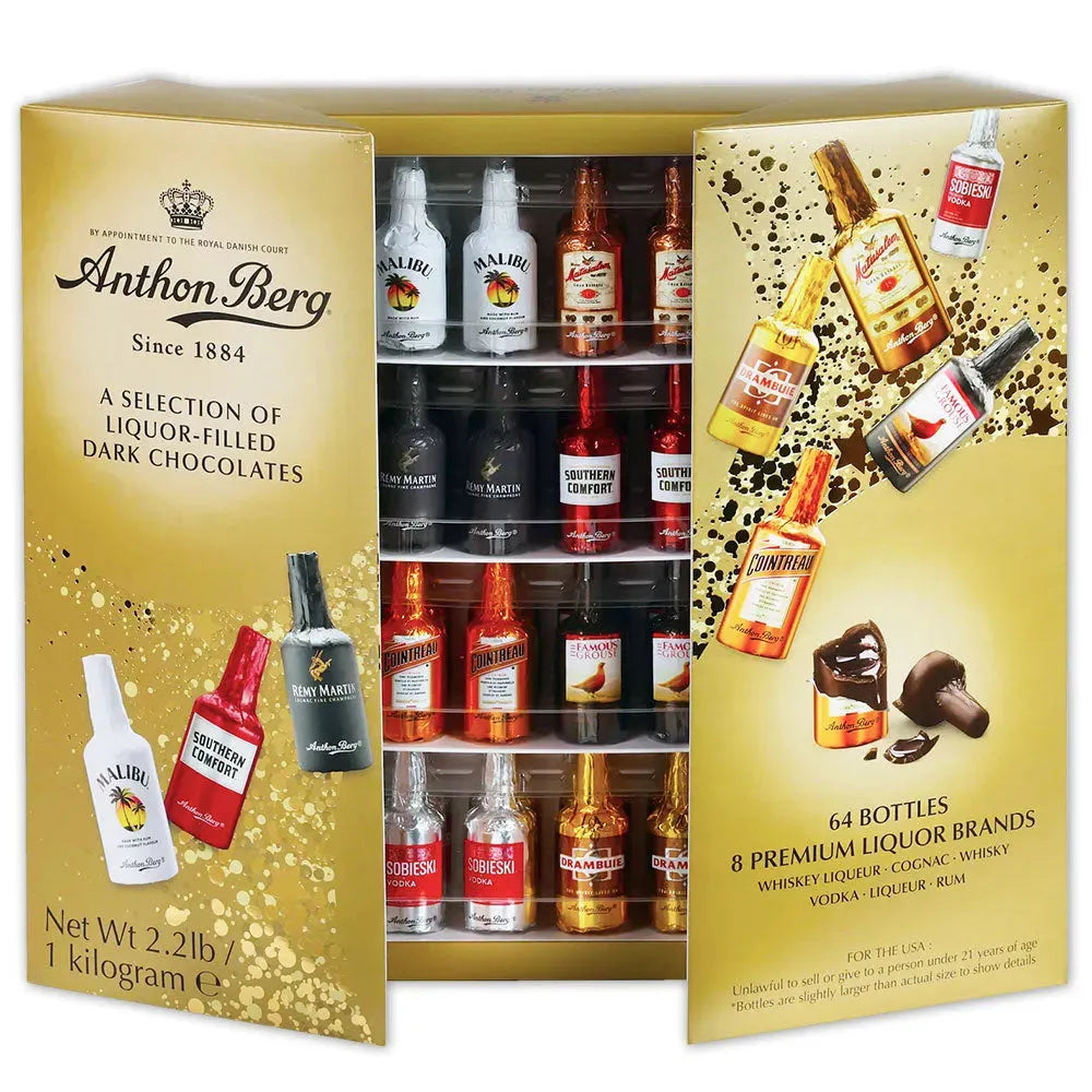 Anthon Berg Liquor Filled Chocolate Bottles: 64-Piece Box