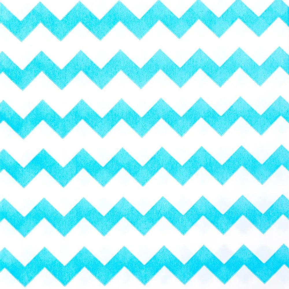 Aqua Blue Chevron Stripe Candy Bags: 25-Piece Pack