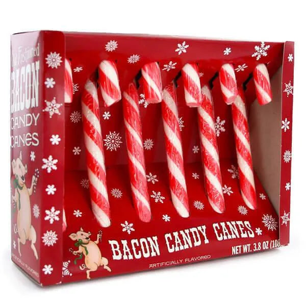 Archie McPhee Bacon Candy Canes: 6-Piece Box