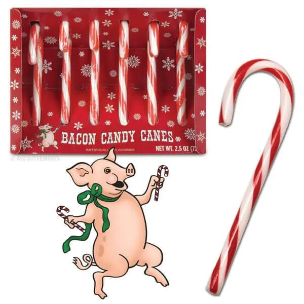 Archie McPhee Bacon Candy Canes: 6-Piece Box