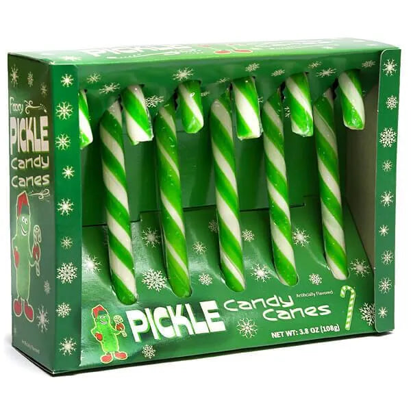 Archie McPhee Pickle Candy Canes: 6-Piece Box