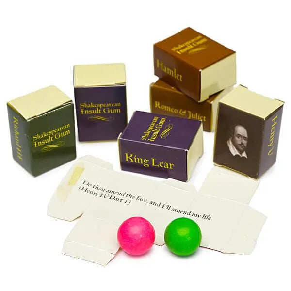 Archie McPhee Shakespearean Insult Gum Packs: 7-Piece Set