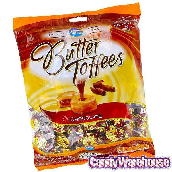 Arcor Chocolate Butter Toffee Chewy Candy: 1LB Bag