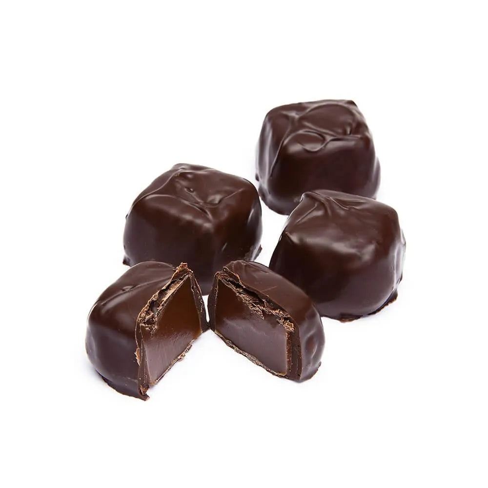 Asher's Chocolate Covered Chocolate Caramels - Dark: 6LB Box