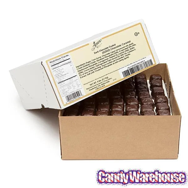 Asher's Chocolate Covered Chocolate Caramels - Dark: 6LB Box