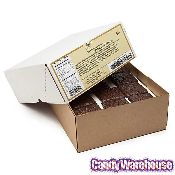 Asher's Dark Chocolate Covered Graham Crackers: 5LB Box