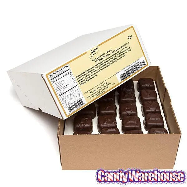 Asher's Dark Chocolate Covered Jumbo Marshmallows: 5LB Box