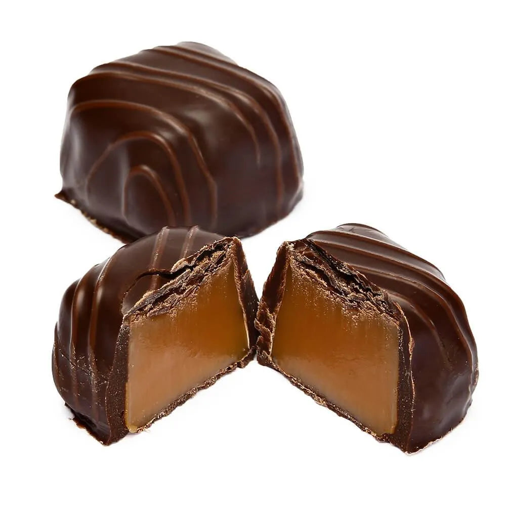 Asher's Dark Chocolate Covered Vanilla Caramels: 6LB Box