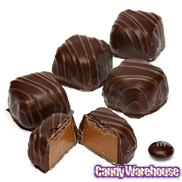 Asher's Dark Chocolate Covered Vanilla Caramels: 6LB Box