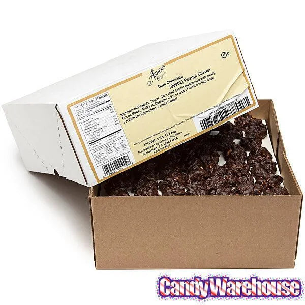 Asher's Dark Chocolate Peanut Clusters Candy: 5LB Box