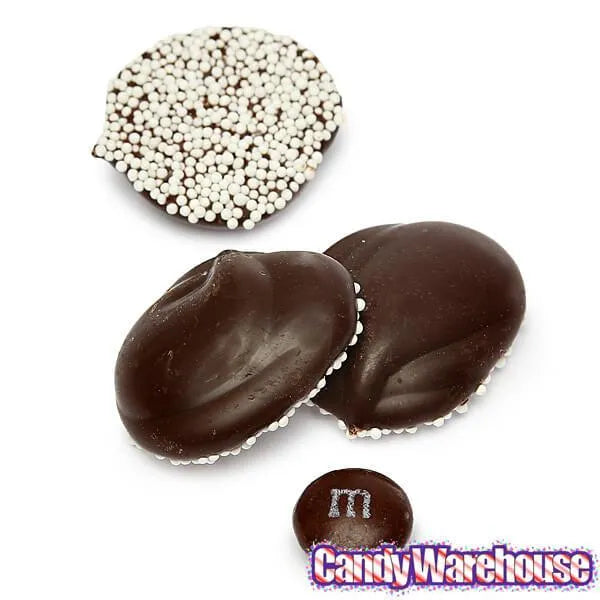 Asher's Deluxe Dark Chocolate Drops with White Nonpareils: 8LB Box