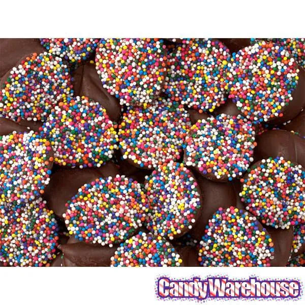 Asher's Deluxe Milk Chocolate Drops with Rainbow Nonpareils: 8LB Box