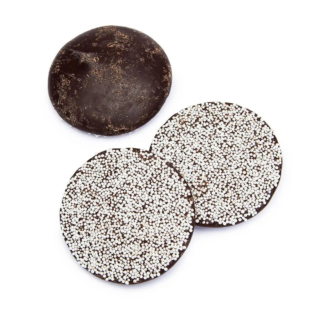 Asher's Giant Dark Chocolate Nonpareils Discs - White: 64-Piece Box