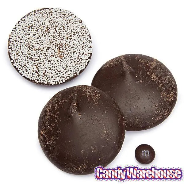 Asher's Giant Dark Chocolate Nonpareils Discs - White: 64-Piece Box