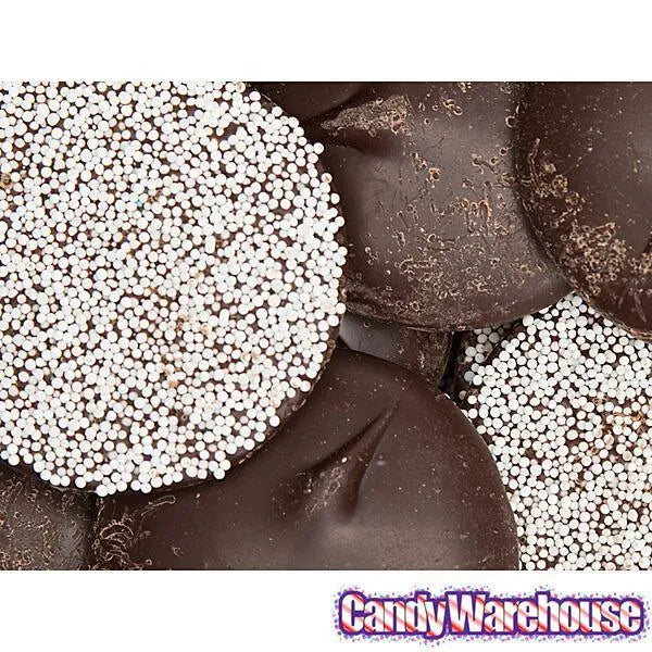 Asher's Giant Dark Chocolate Nonpareils Discs - White: 64-Piece Box