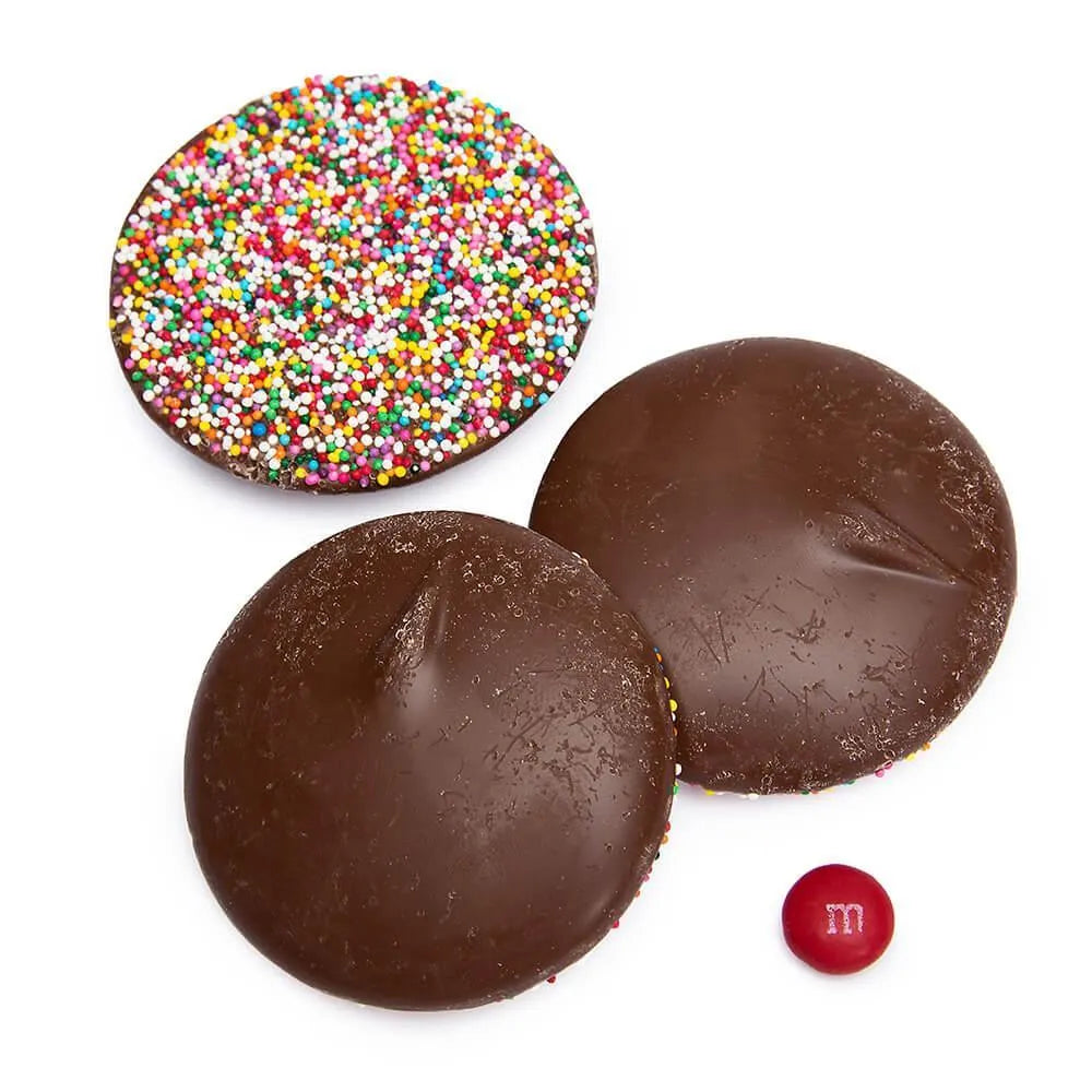 Asher's Giant Milk Chocolate Nonpareils Discs - Rainbow: 64-Piece Box