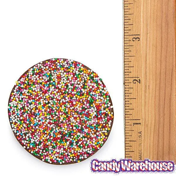 Asher's Giant Milk Chocolate Nonpareils Discs - Rainbow: 64-Piece Box