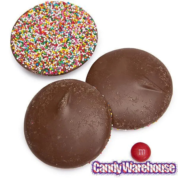 Asher's Giant Milk Chocolate Nonpareils Discs - Rainbow: 64-Piece Box