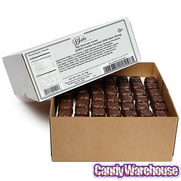 Asher's Milk Chocolate Covered Vanilla Caramels: 6LB Box