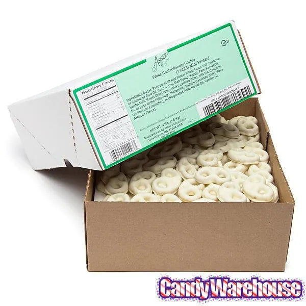 Asher's White Chocolate Covered Mini Pretzels: 4LB Box