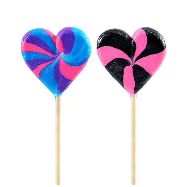 Assorted Crazy Hearts Lollipops: 12-Piece Box