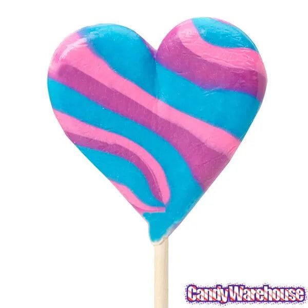 Assorted Crazy Hearts Lollipops: 12-Piece Box