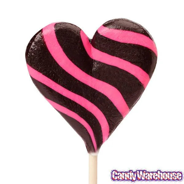 Assorted Crazy Hearts Lollipops: 12-Piece Box