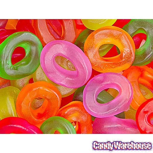 Assorted Mini Gummy Rings Candy: 5LB Bag