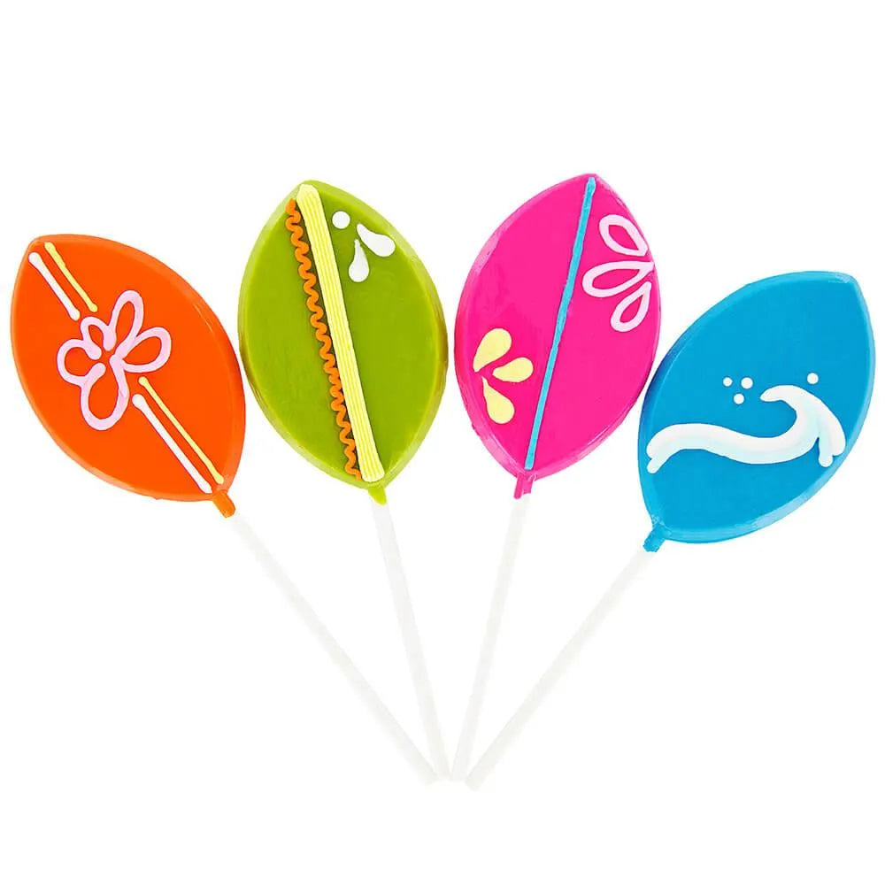 Assorted Surfboard Hard Candy Lollipops: 12-Piece Pack