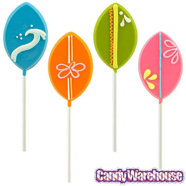 Assorted Surfboard Hard Candy Lollipops: 12-Piece Pack