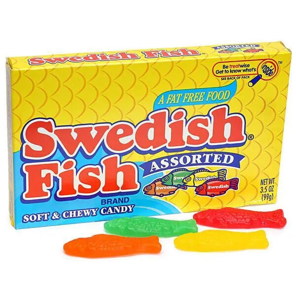 Assorted Swedish Fish Candy 3.5-Ounce Packs: 12-Piece Box