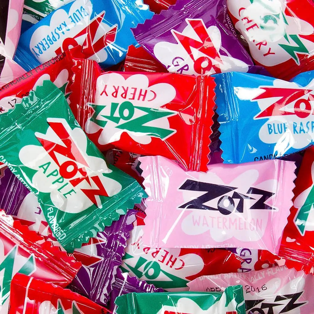 Assorted Zotz Sour Fizz Candy: 15-Pound Case