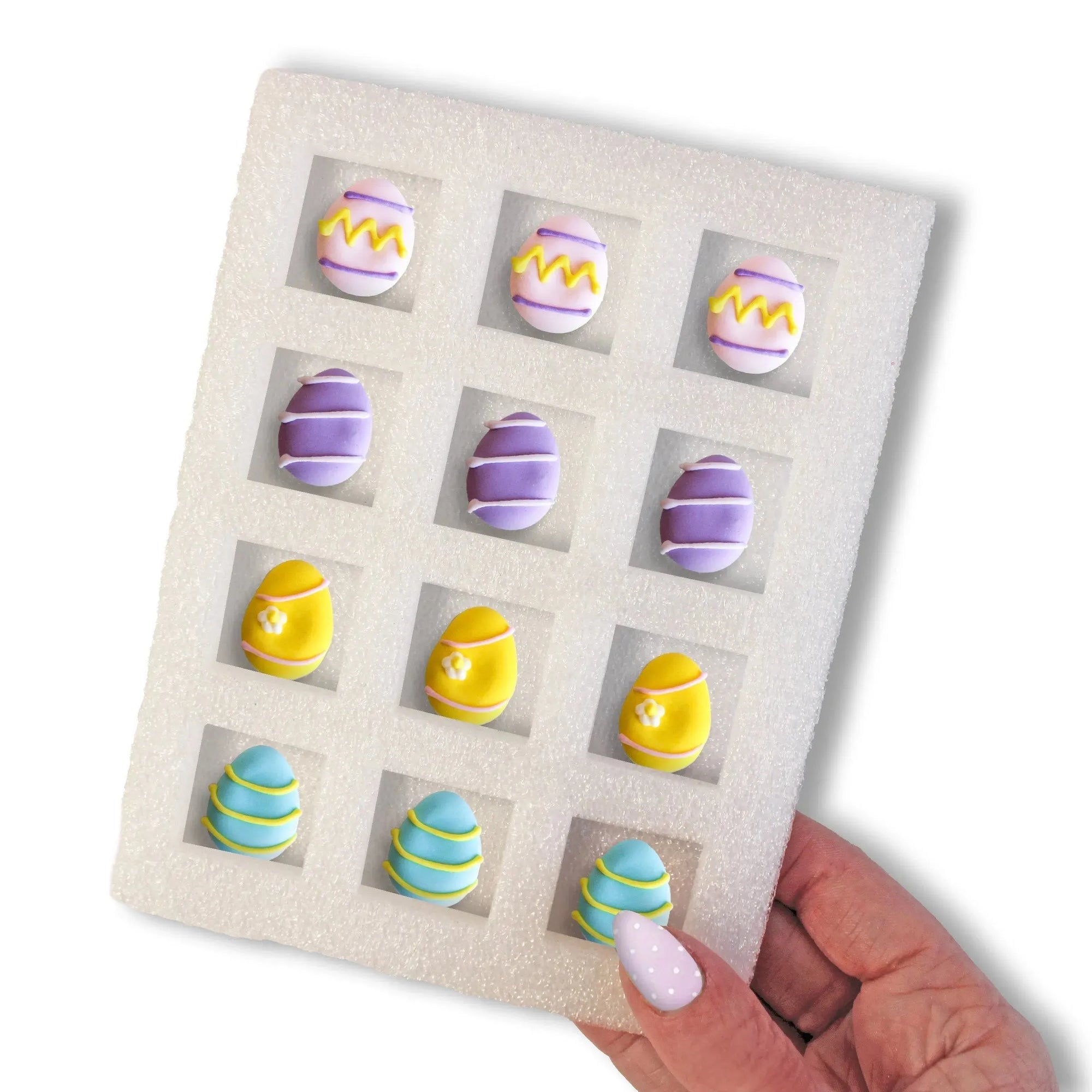 Sprinkle Pop Easter Egg Assortment Royal Icing Decs (Set of 12)