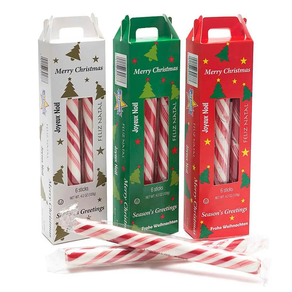 Atkinson Christmas Stocking Stuffer Mint Sticks Hard Candy Packs: 12-Piece Display