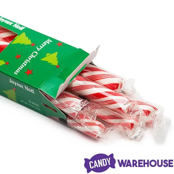 Atkinson Christmas Stocking Stuffer Mint Sticks Hard Candy Packs: 12-Piece Display