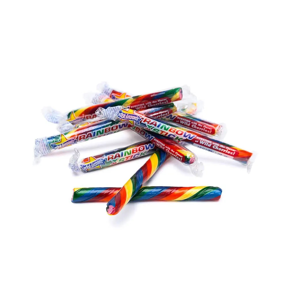 Atkinson Jumbo Rainbow Sticks Hard Candy: 52-Piece Jar