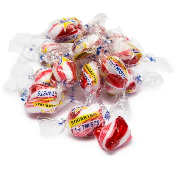 Atkinson Sugar Free Hard Candy Twists - Peppermint Peg Bags: 12-Piece Case