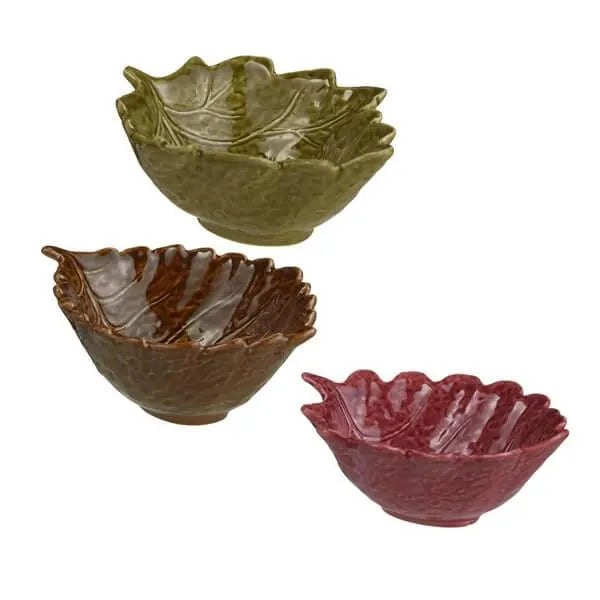 Autumn Leaf Ceramic Candy Dishes: Set of 3