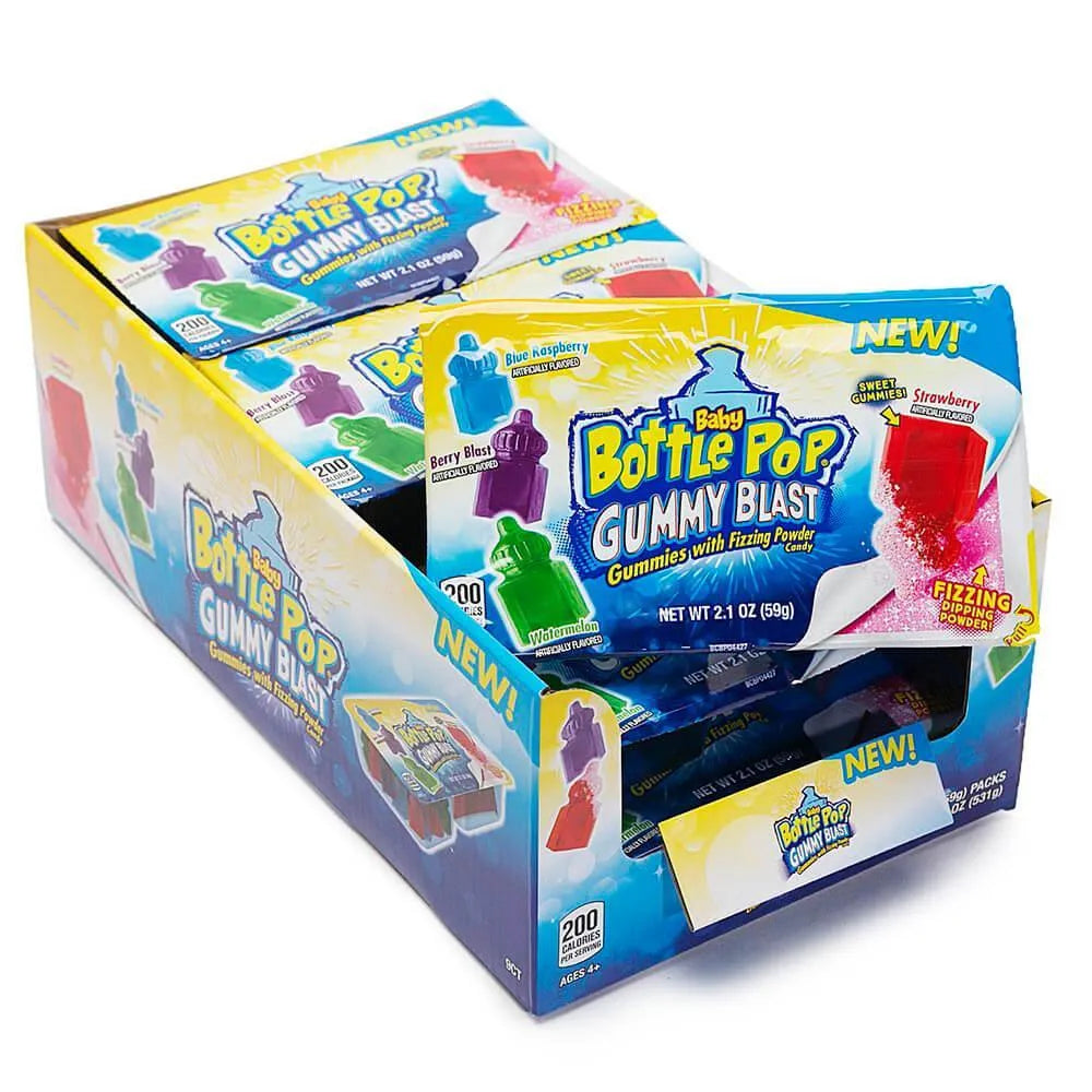 Baby Bottle Pop Gummy Blast Candy Packs: 9-Piece Box