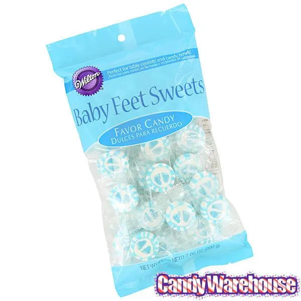 Baby Feet Favor Cut Rock Candy - Blue: 40-Piece Pack