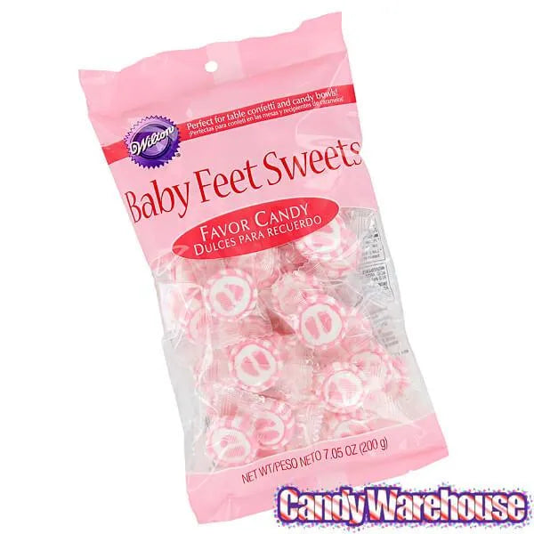 Baby Feet Favor Cut Rock Candy - Pink: 40-Piece Pack