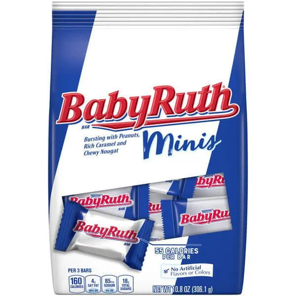 Baby Ruth Mini Size Candy Bars: 25-Piece Bag