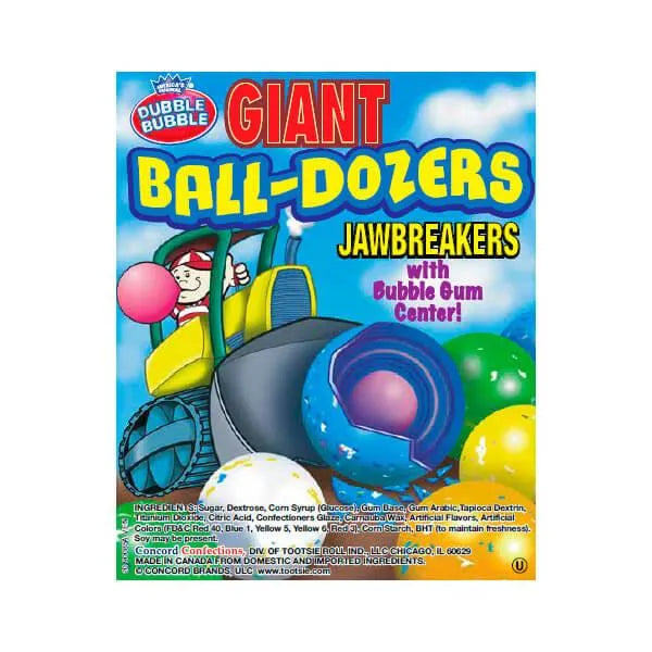 Balldozers Giant Jawbreakers with Gum Center Candy Balls: 85-Piece Case