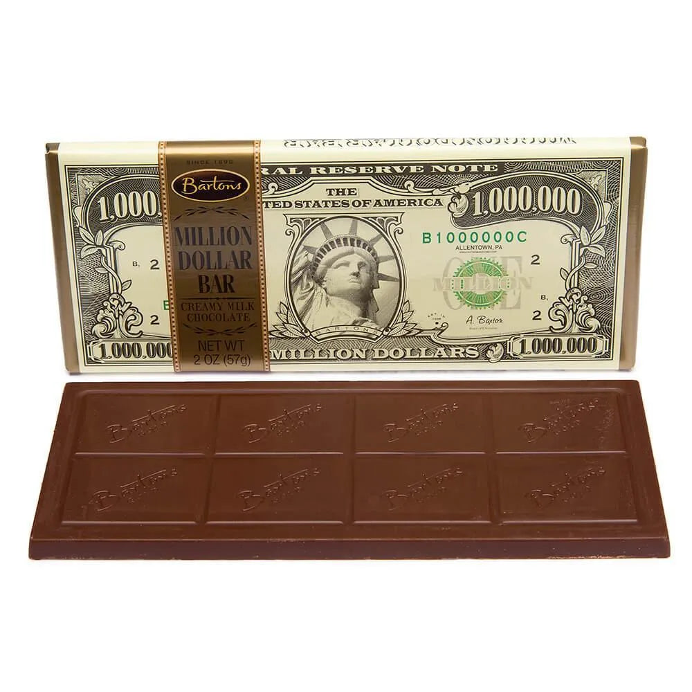 Bartons Million Dollar Milk Chocolate Candy Bars: 12-Piece Box